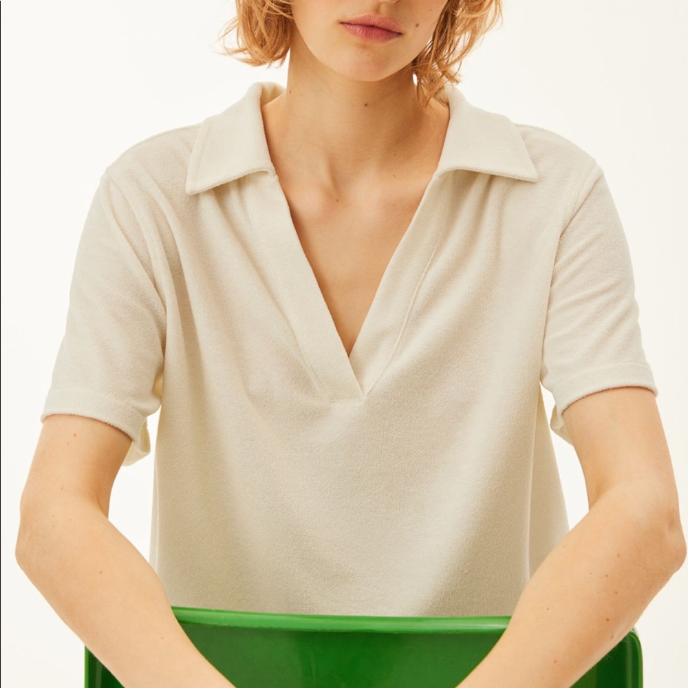 Terry polo shirt top